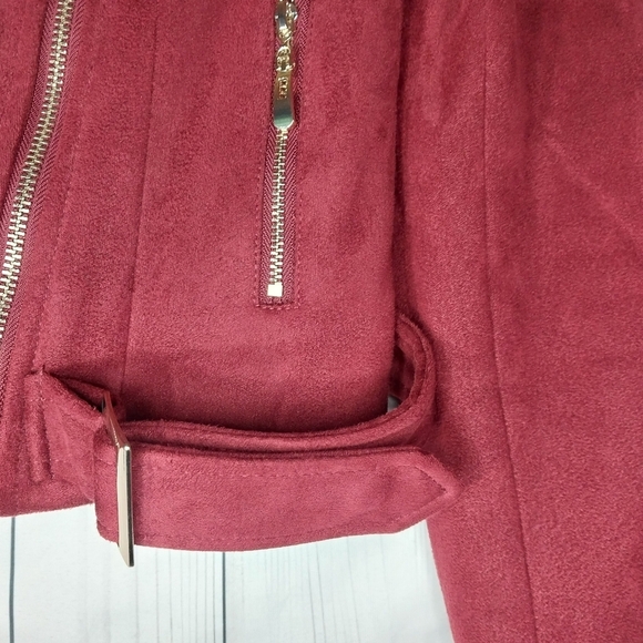 Romeo & Juliet Couture Faux Suede Moto Biker Jacket - Picture 7 of 14